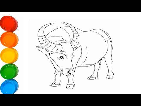 Video DẠY BÉ VẼ VÀ TÔ MÀU CON TRÂU TỪNG BƯỚC ĐƠN GIẢN. DẠY... - youtube