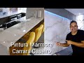 PINTURA MÁRMORE CARRARA CASEIRO - Pintura imitação Mármore - MARBLE PAINTING - DIY MAMORE CASEIRO