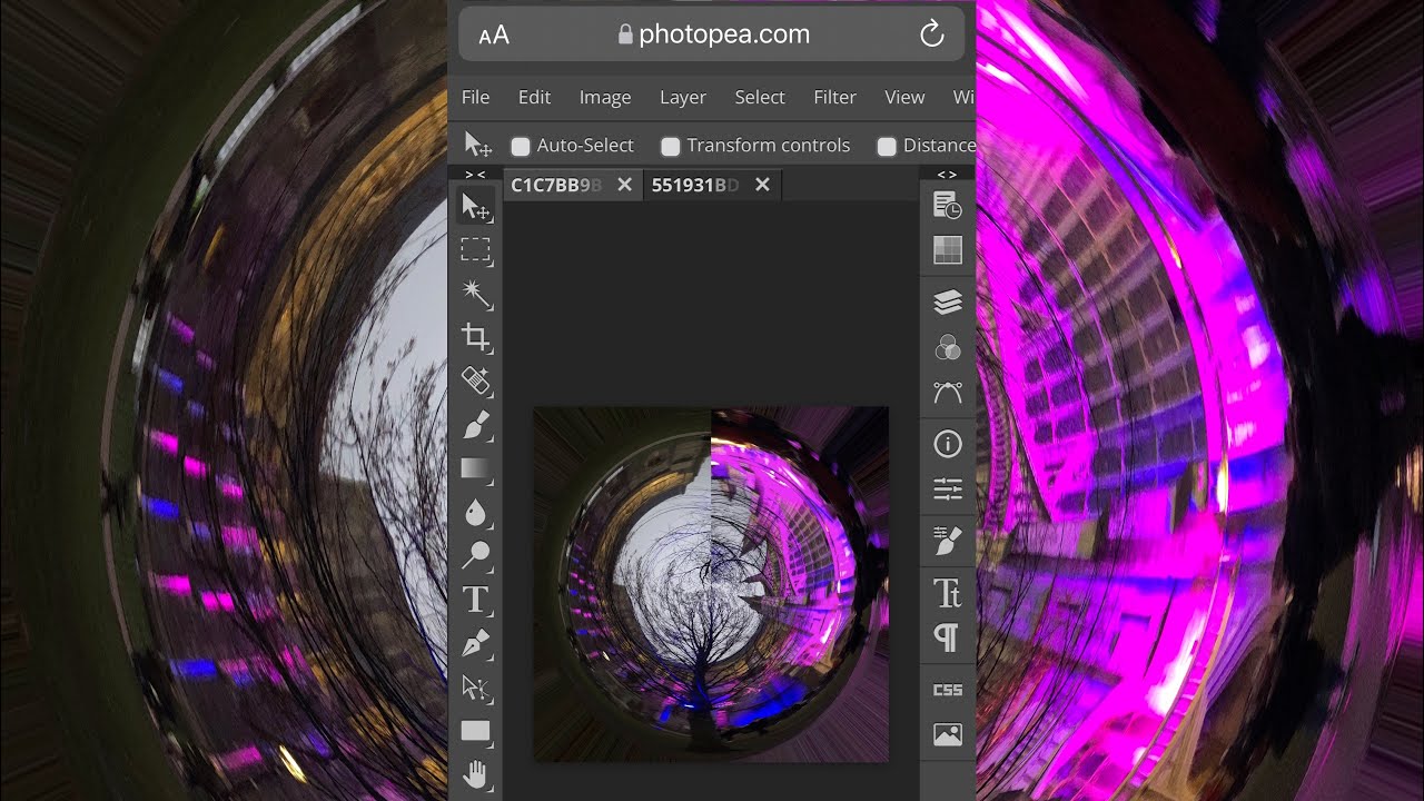 Fish Eye Lens Effect in Photopea on iPhone tutorial. shorts YouTube
