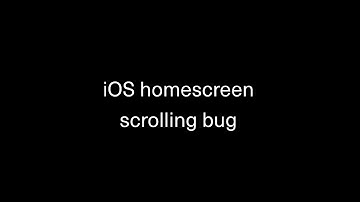 iOS homescreen scrolling bug