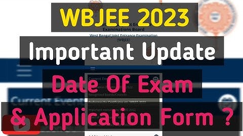 JEE 2023 Exam Date Urgent Update | WBJEE 2023 Date Of Exam & Application Form ? ✅️