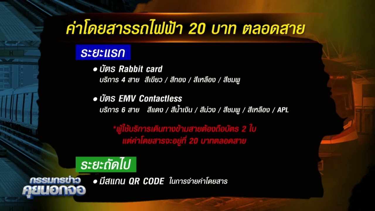 ดีเดย์วันลงทะเบียนใช้รถไฟฟ้า 20 บาท เริ่ม 25 ส.ค.นี้