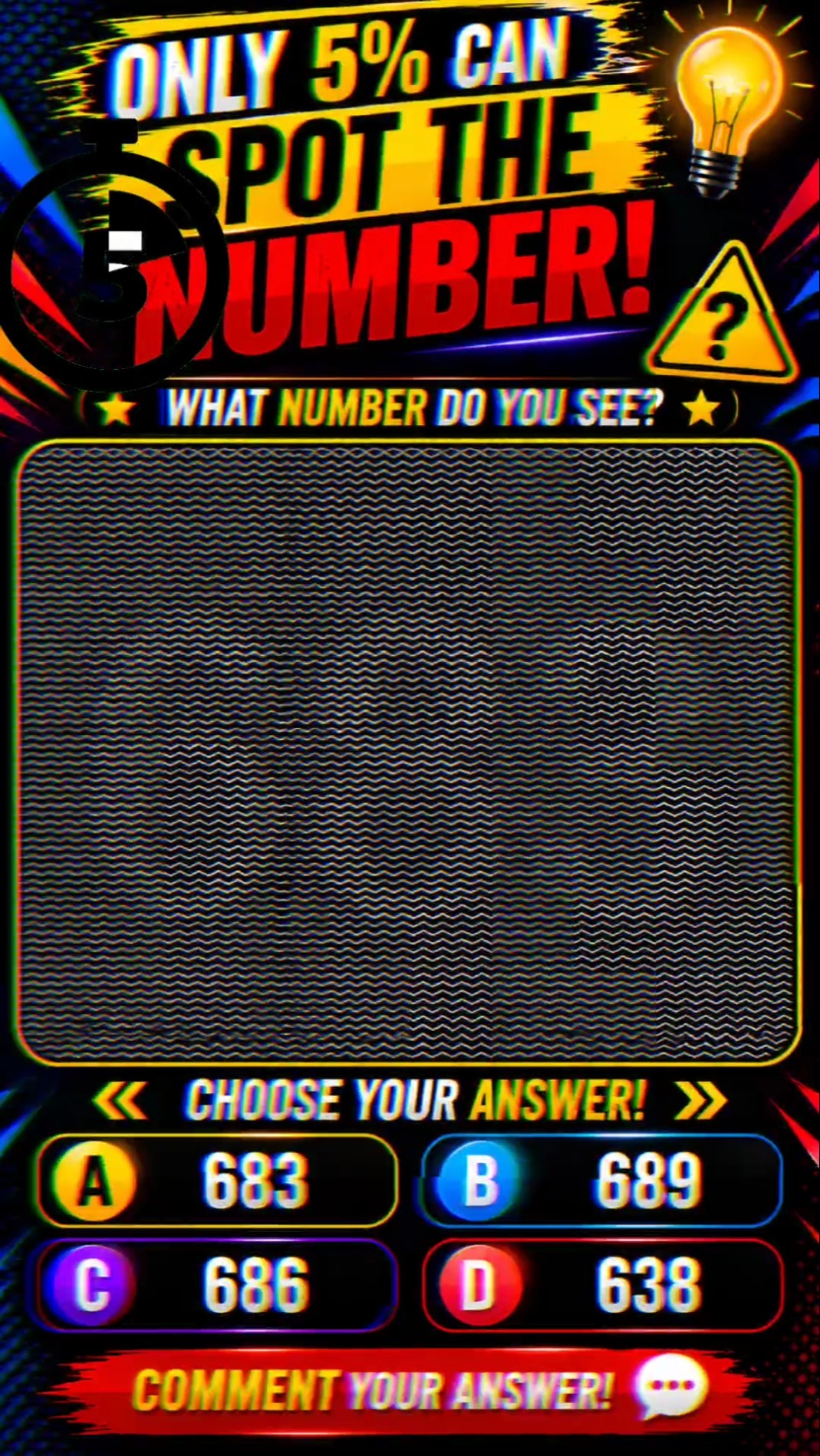 👀 Can you spot the hidden number? Comment A, B, C, or D! - YouTube