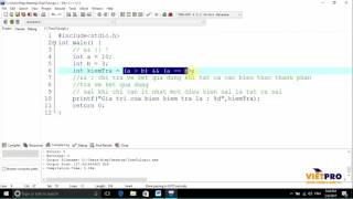 BÀI 10 LẬP TRÌNH C -  HƯỚNG DẪN TOÁN TỬ LOGIC