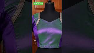 Gorgeous dual-tone silk blouse with stunning traditional borders by BOBINS! Like & Subscribe!✨💚