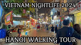 Vietnam Nightlife 2024 - Hanoi Walking Tour 30-min with Captions & Natural Sound