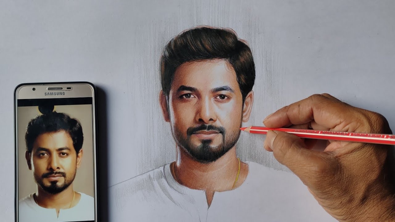 Bigg Boss Title Winner Aari Arjunan Color Pencil Drawing & Shading Video | Live Art Chennai