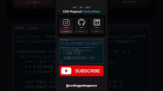Magic card  effect using CSS and Javascript ..| #trending