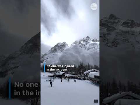 Powerful avalanche in Italy envelopes skiers in wall of snow