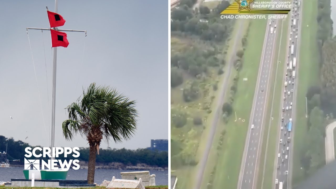 Mass evacuations underway in Florida as Hurricane Milton nears - YouTube