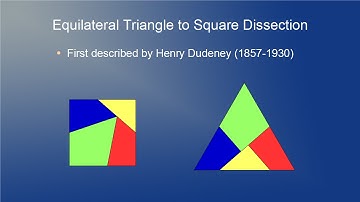 Equilateral Triangle To Square Dissection and Problem Set