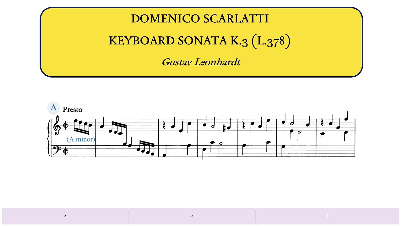 D.Scarlatti, Keyboard Sonata in A minor, K.3 (L.378)(Gustav