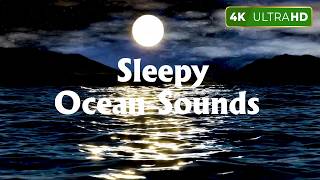 Sleep Music With Ocean Sounds – Relaxing Blue Screen Scene – Ocean and Full Moon