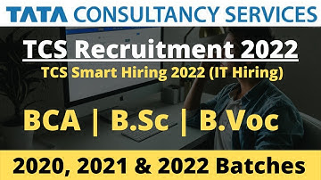 TCS Recruitment 2022 | TCS Smart Hiring IT Drive 2022 | How to apply TCS Smart Hiring