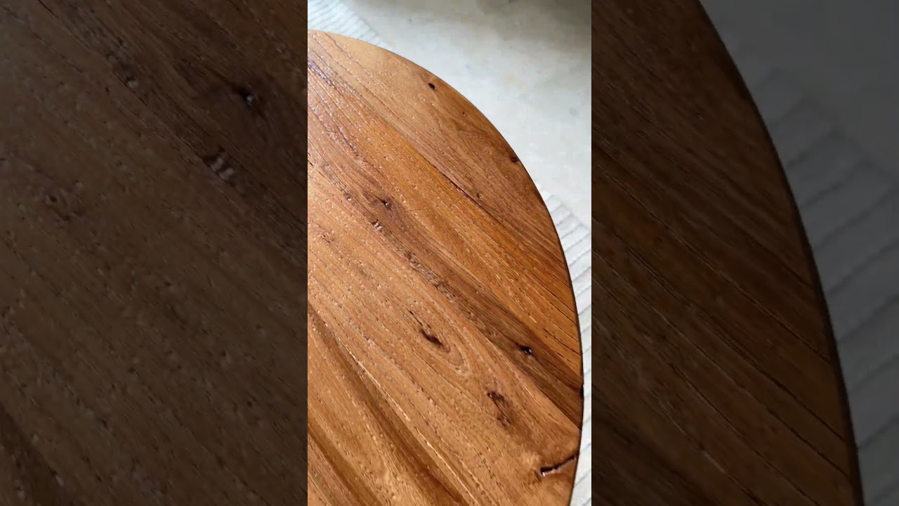 Rustic Elm Wood Round Coffee Table AURA ELM 