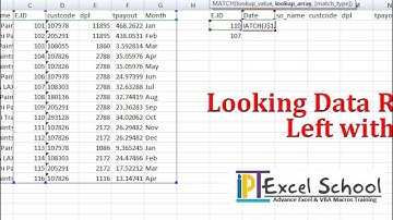 How can Look Data Right to Left with Match, Index Formulas in Hindi with Excel 2007