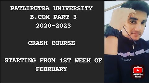 Patliputra university crash course b.com part 3 2020 -2023