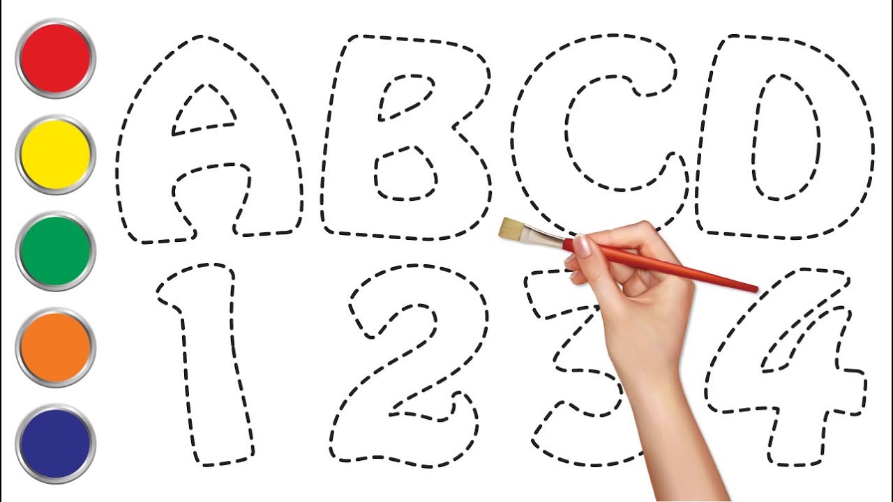 Let's Learn to Draw ABCDE, abcd & 1234 for Kids | Easy Drawing Step by Step for Children