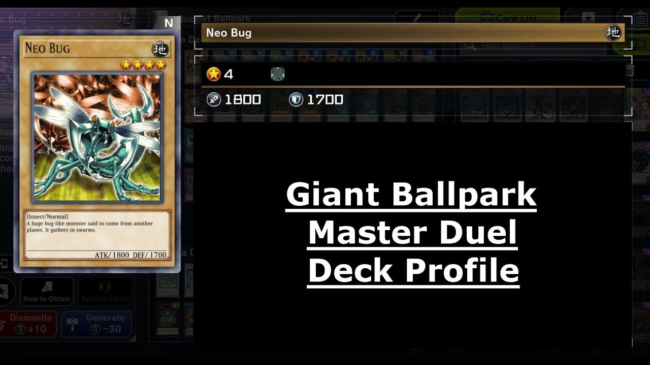 giant ballpark yugioh deck Budget Giant Ballpark Yugioh Master Duel Deck Profile
