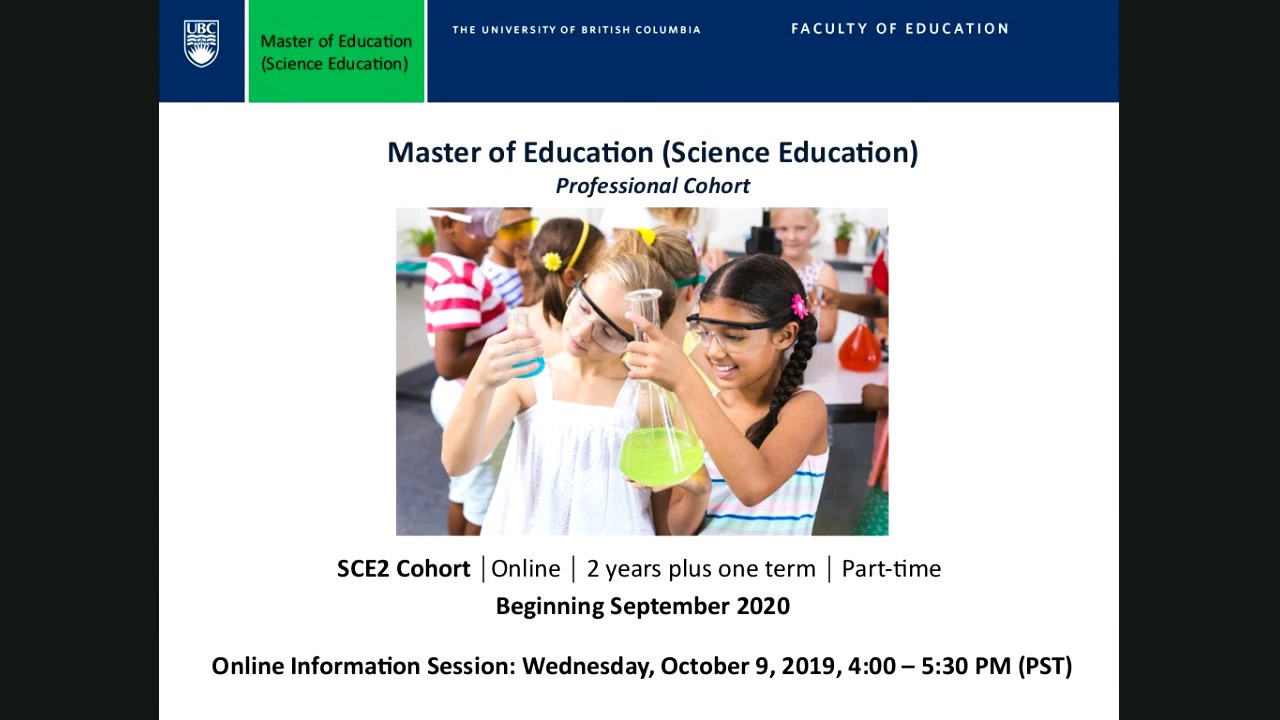 UBC Info Session Master of Education in Science Education YouTube