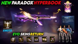 New Paradox Hyperbook in Free Fire 2024: Evo MP5, Evo AK, Evo M4A1 - All Skins Return