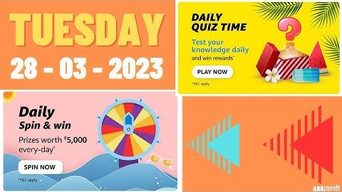 Amazon Today Quiz Answers || Amazon Daily Quiz Answers Today 28 March 2023 Tuesday || Amazon Pay Bal