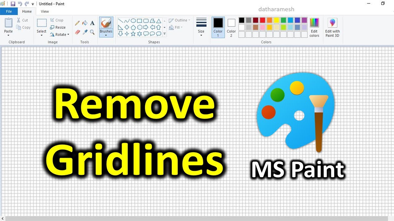 How to Remove Gridlines In MS Paint