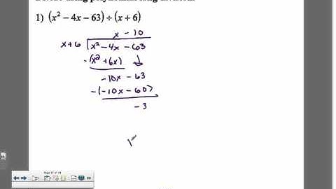 5.5 Polynomial Long Division