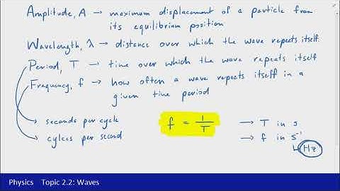 QCE Physics - 2.2 Waves Part 2: Wave properties