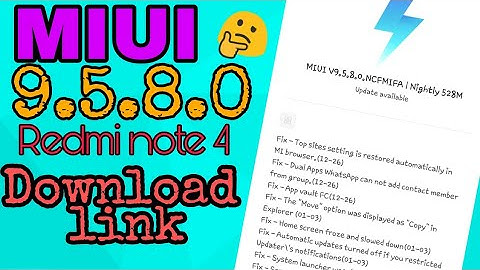 MIUI 9.5.8.0 REDMI NOTE 4 Global Stable Update & download link.
