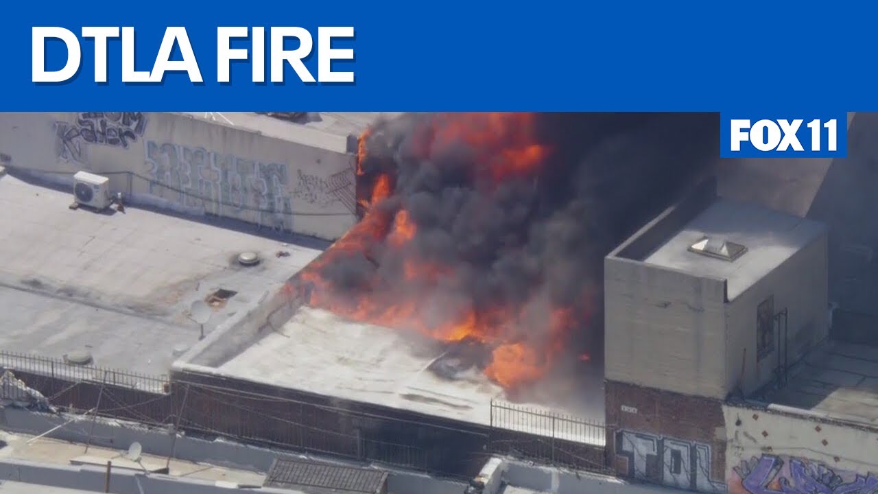 Large fire burns in downtown LA | FOX 11 LA - YouTube