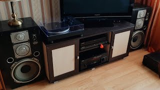 Виниловый проигрыватель Audio-technica AT-LP5 с ресивером YAMAHA RX-V4600 и Электроника 50ас-061м