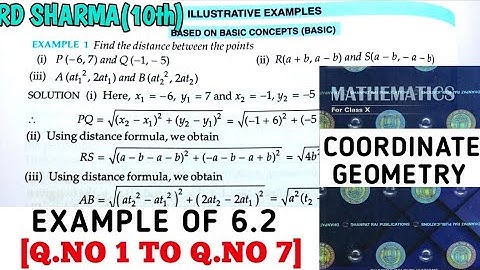 RD SHARMA CLASS 10 COORDINATE GEOMETRY EXAMPLE OF -6.2 [Q.NO 1 TO 7] MATH FEAR | CHAPTER 6 | CBSE