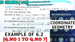 RD SHARMA CLASS 10 COORDINATE GEOMETRY EXAMPLE OF -6.2 [Q.NO 1 TO 7] MATH FEAR | CHAPTER 6 | CBSE