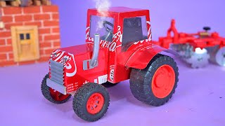 Make an Amazing Mini TRACTOR with CocaCola Cans and  Recyclable Materials