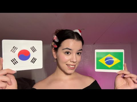 ASMR | Tingly Geography Test 🌎| Flash Cards, Flags, Tapping🤓