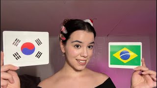 ASMR | Tingly Geography Test 🌎| Flash Cards, Flags, Tapping🤓