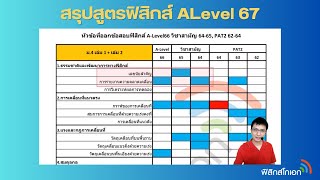 สรุปสูตรฟิสิกส์ ALevel67 และเนื้อหาที่ออกสอบ