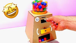 DIY Hazlo Tu Mismo Dispensador De Chicles De Bola  Hecha De Cartón y Funciona Con Monedas