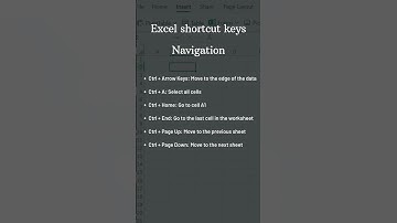 Common and helpful Excel shortcut keys Navigation #shortvideo #excel #technology #youtube