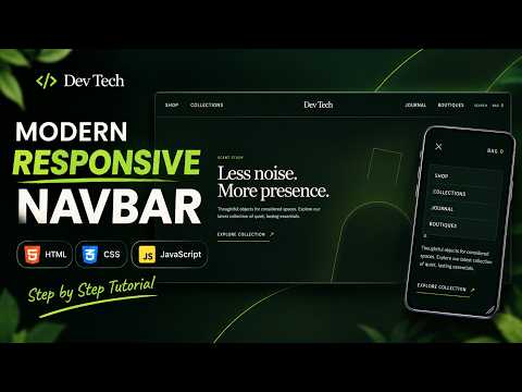 How to Create a Modern Responsive Navbar | HTML CSS & JavaScript