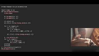 EX 08 QR DECOMPOSITION PYTHON CODING