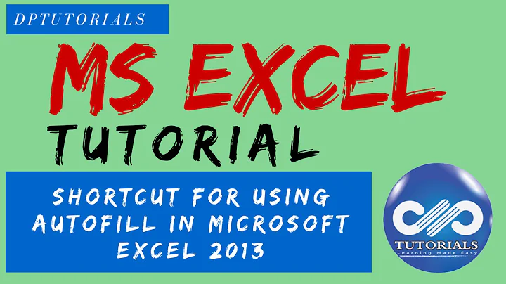 Shortcut For Using Autofill in Microsoft Excel 2013