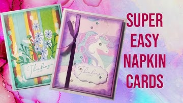 Easy Napkin Card Tutorial with minimal supplies.