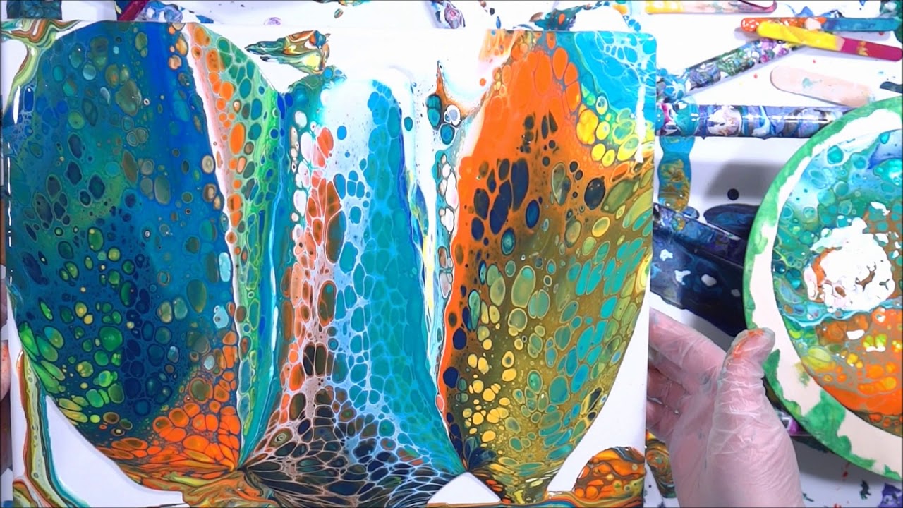 Acrylic Pouring Beautiful Cells w/ DecoArt Pouring Medium (179) - YouTube