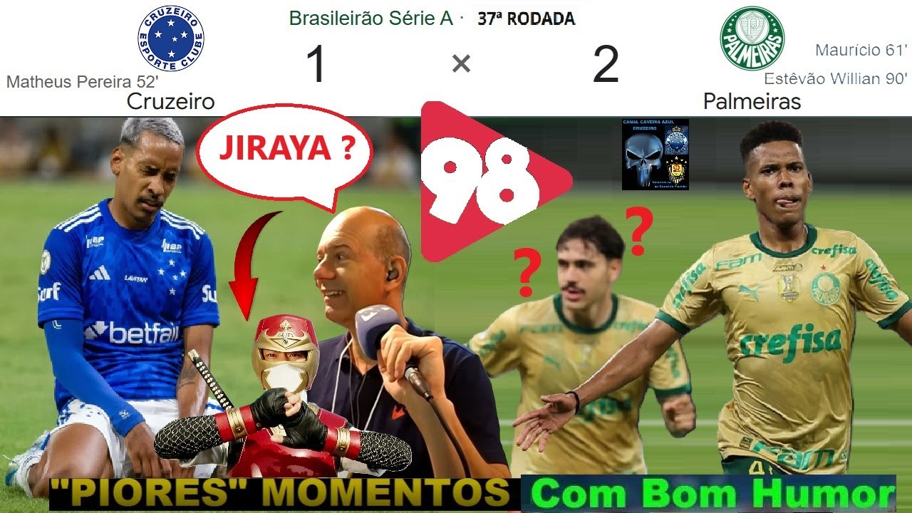 CRUZEIRO 1 x 2 PALMEIRAS & Bom Humor REDE 98FM 🤪😂😂⚽ MELHORES MOMENTOS ...