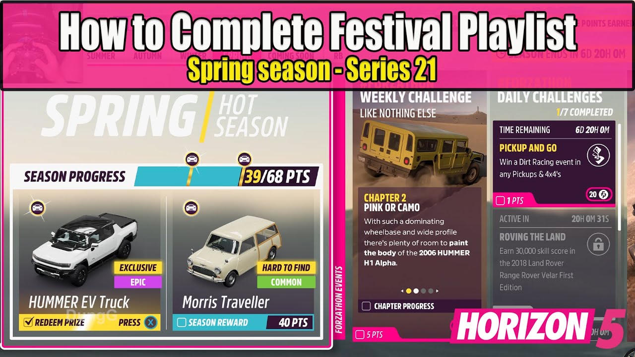 Forza Horizon 5 How to Complete Festival Playlist Spring Season Series 21 Explore The Horizon