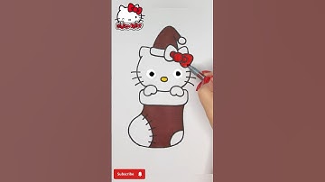 How to Draw Hello Kitty in a Christmas Stocking 🐱🎀 | Easy Drawing Tutorial