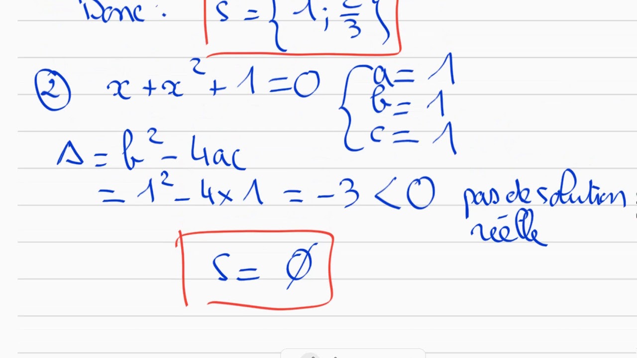 Equations du second degr avec le discriminant youtube