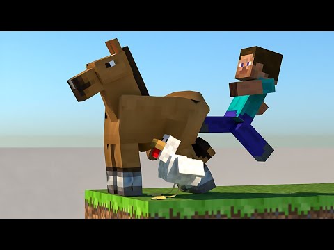 Animals That Became Jelly! With Steve from Minecraft 🐓🐴🐖
